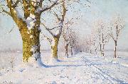 Walter Moras A sunny winters day oil